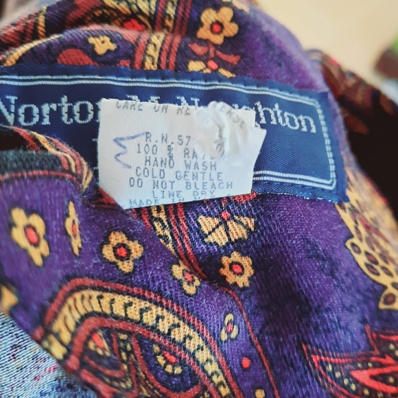 VINTAGE 90s Blazer Jacket size Large Paisley Print Lightweight Rayon Unlined - Picture 10 of 10